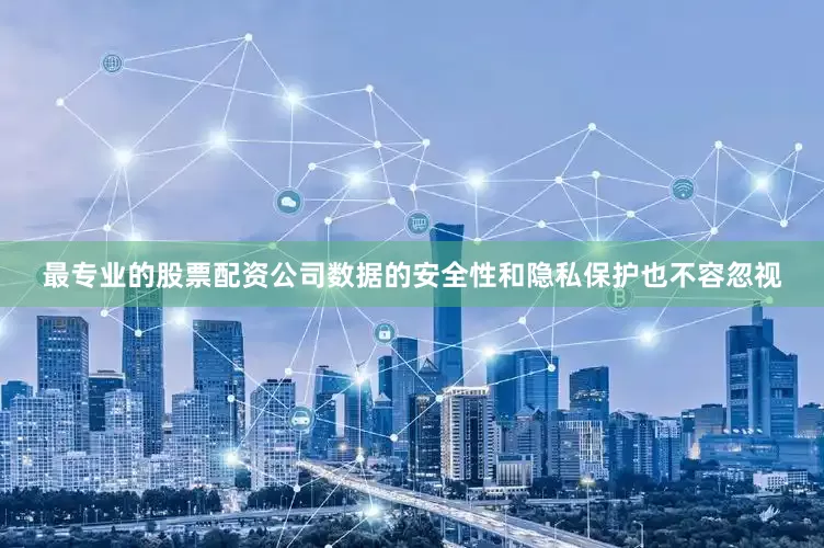 最专业的股票配资公司数据的安全性和隐私保护也不容忽视